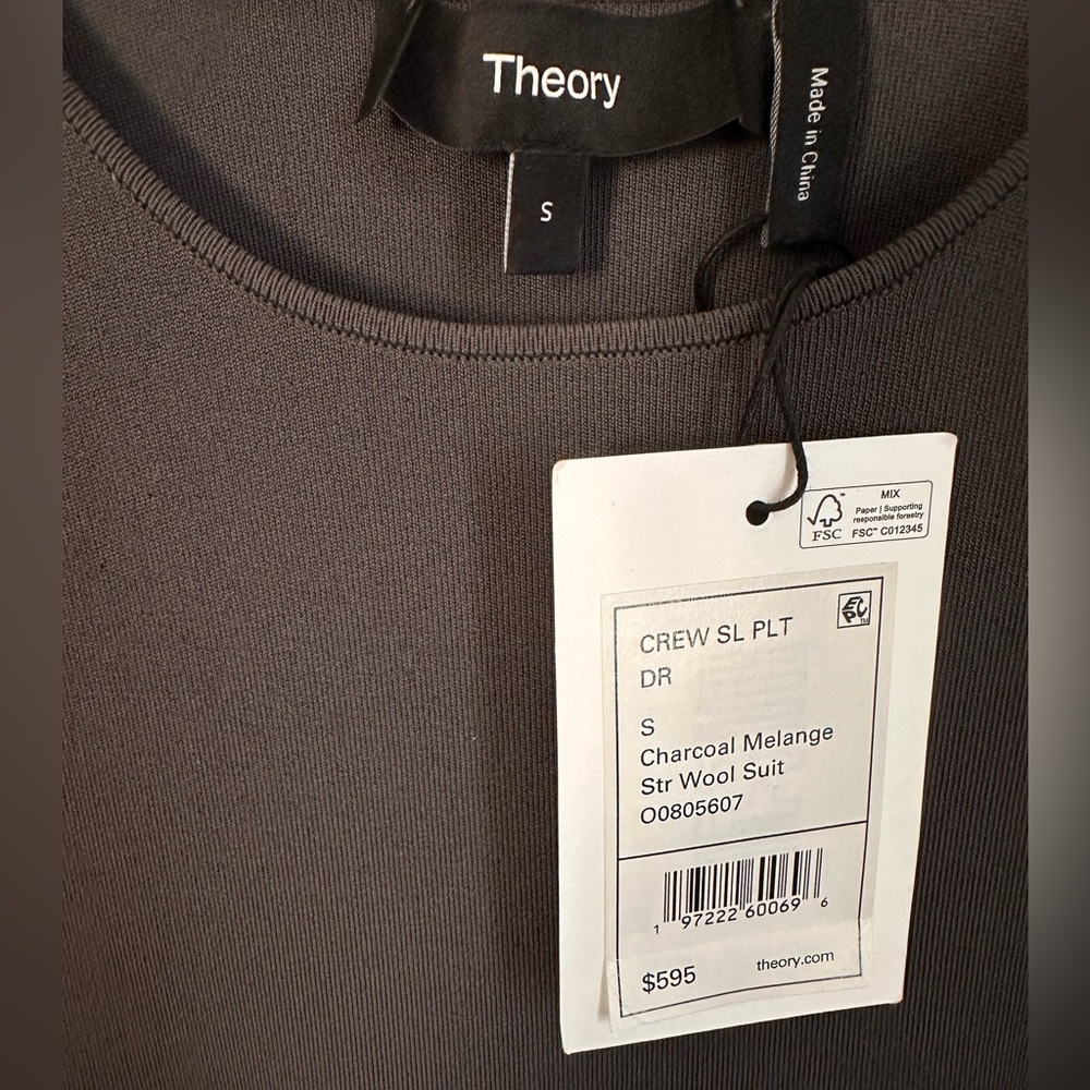 THEORY Crew Neck Sleeveless Pleated Dress - Picture 6 of 8